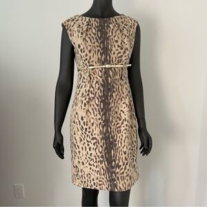 ⚪️ Calvin Klein leopard print with belt sleeve less dress